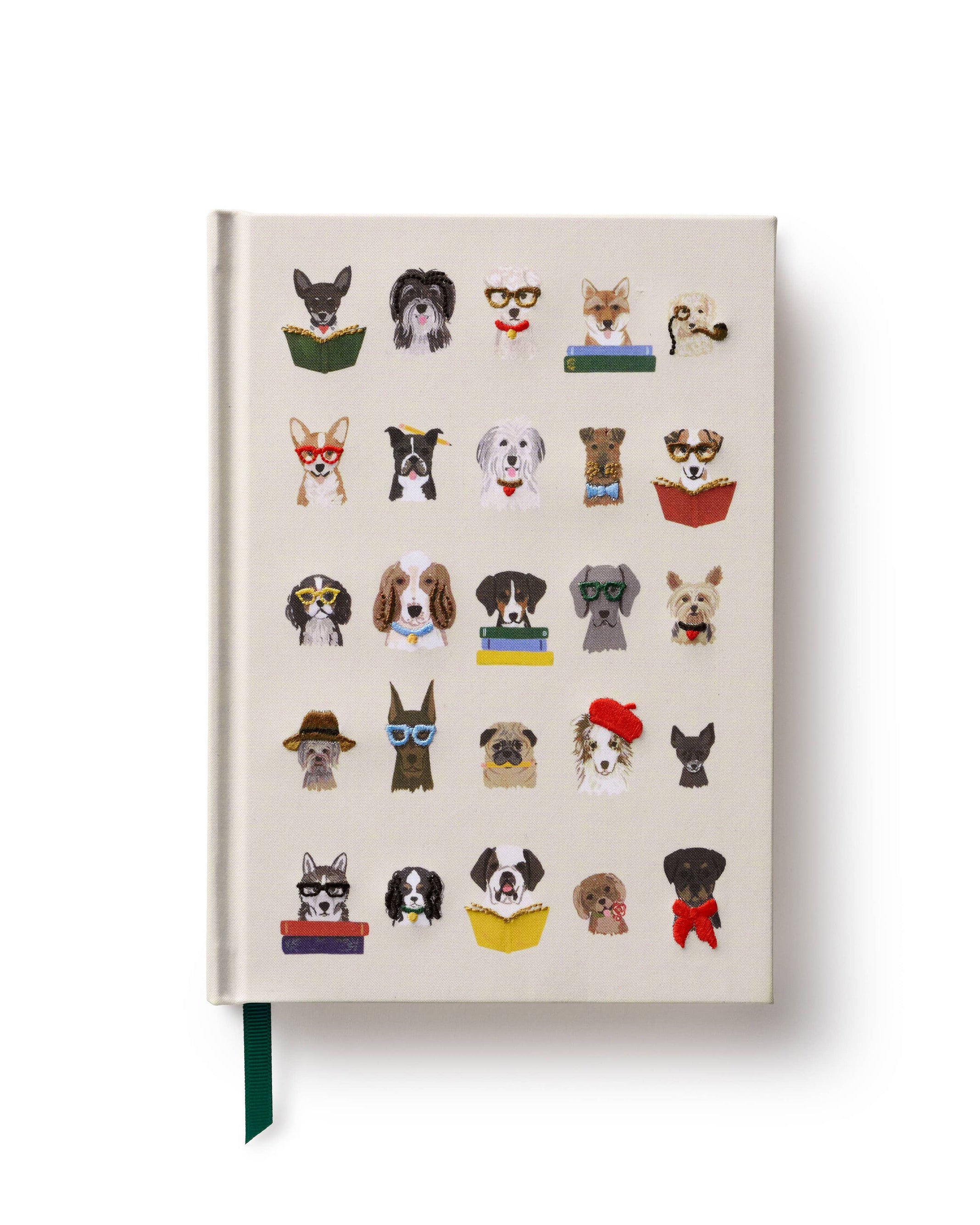 Studious Dogs Embroidered Journal Rifle Paper JNE006