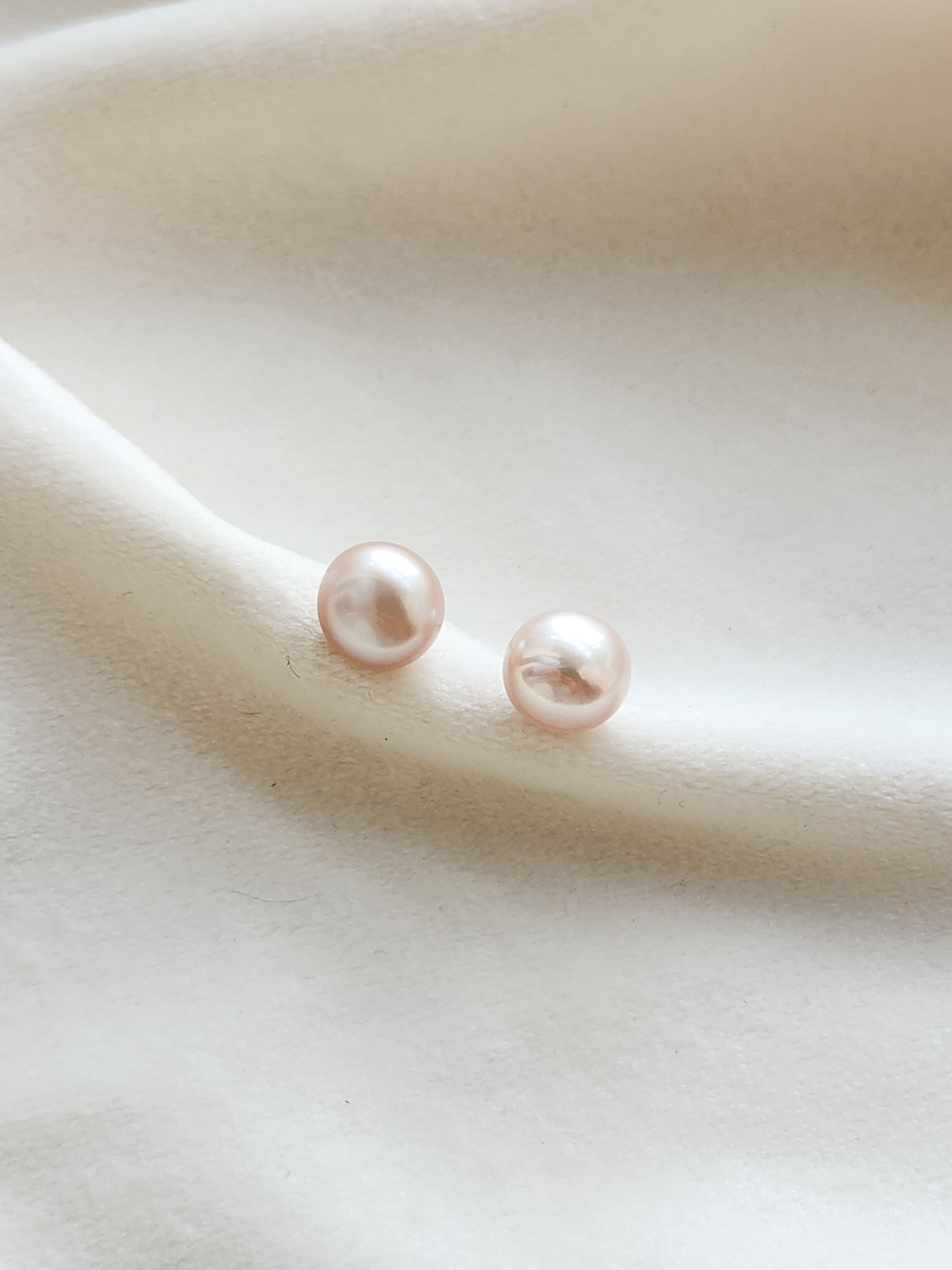 Aretes perla natural y plata 7 - 8 mm S.Pearls EARB02