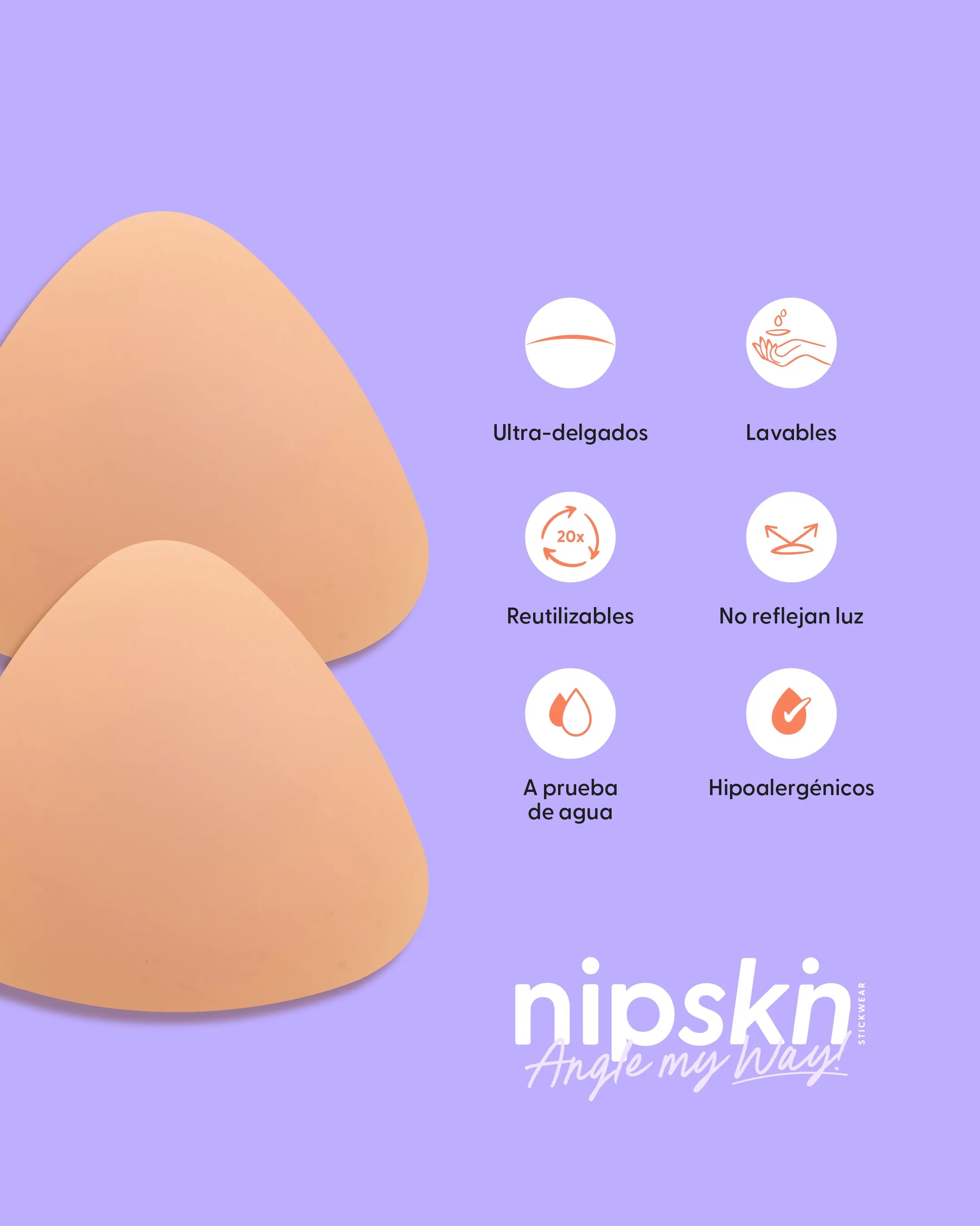 Cubre Pezones triangulares de silicona Nipskin NP057 / NP056