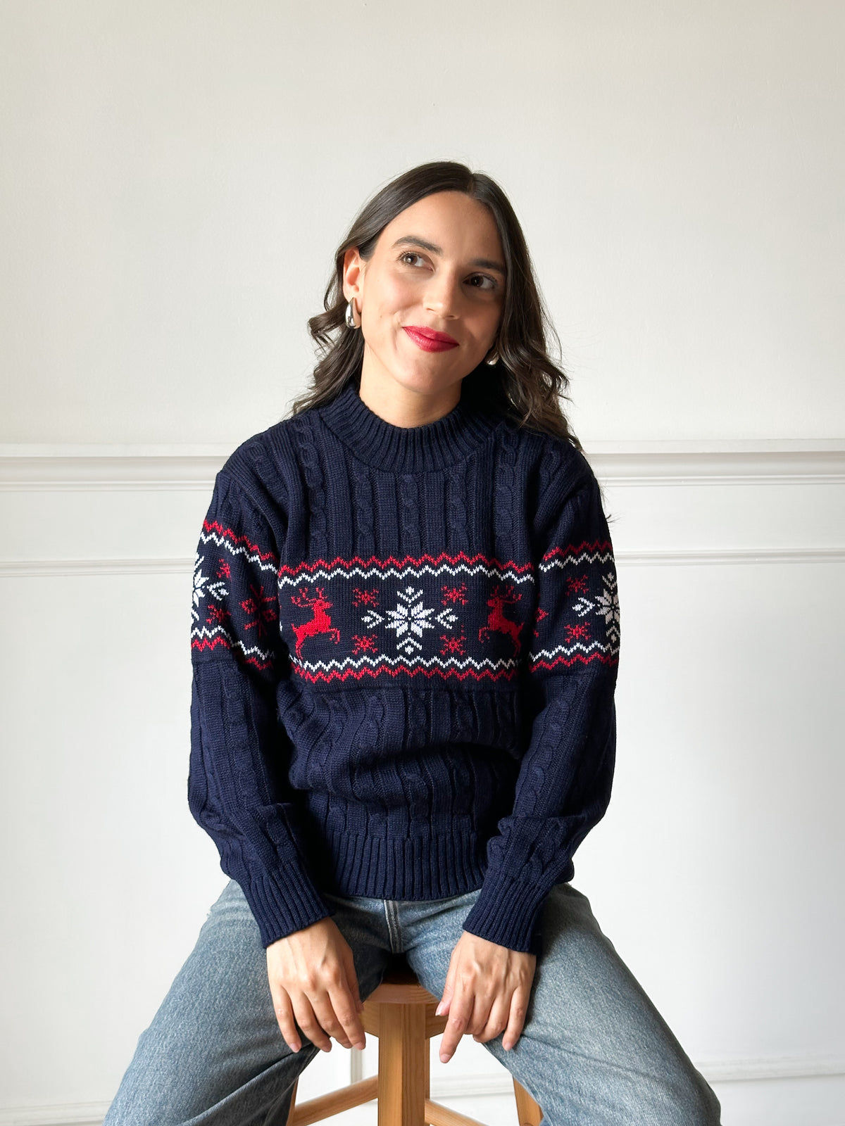 Suéter Navideño Lucerna Azul TP25N036
