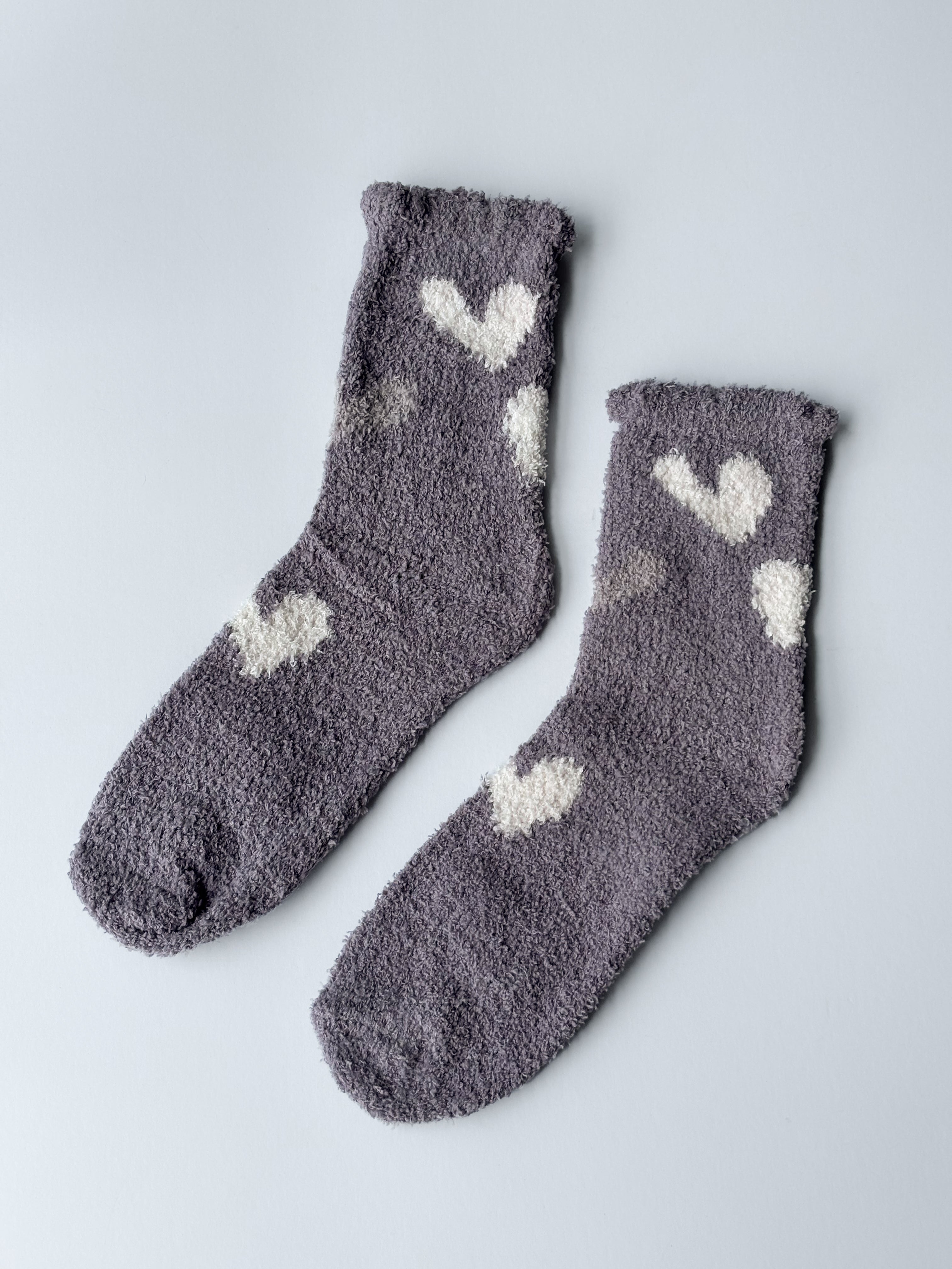 Calcetines suaves y cómodos con estampado de corazones S0320103-07
