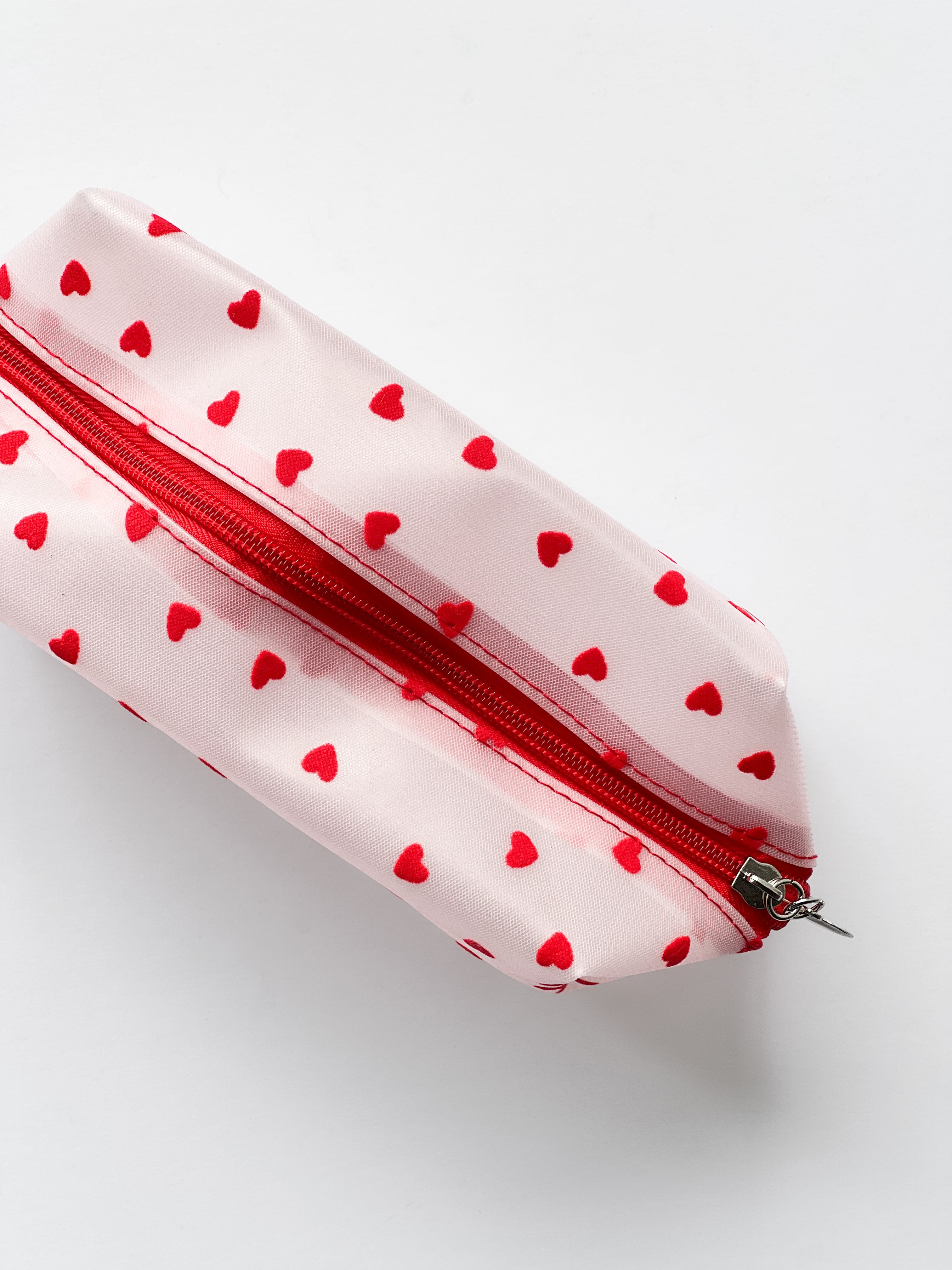 Cosmetiquera con estampado de corazones LRCT-QE3180