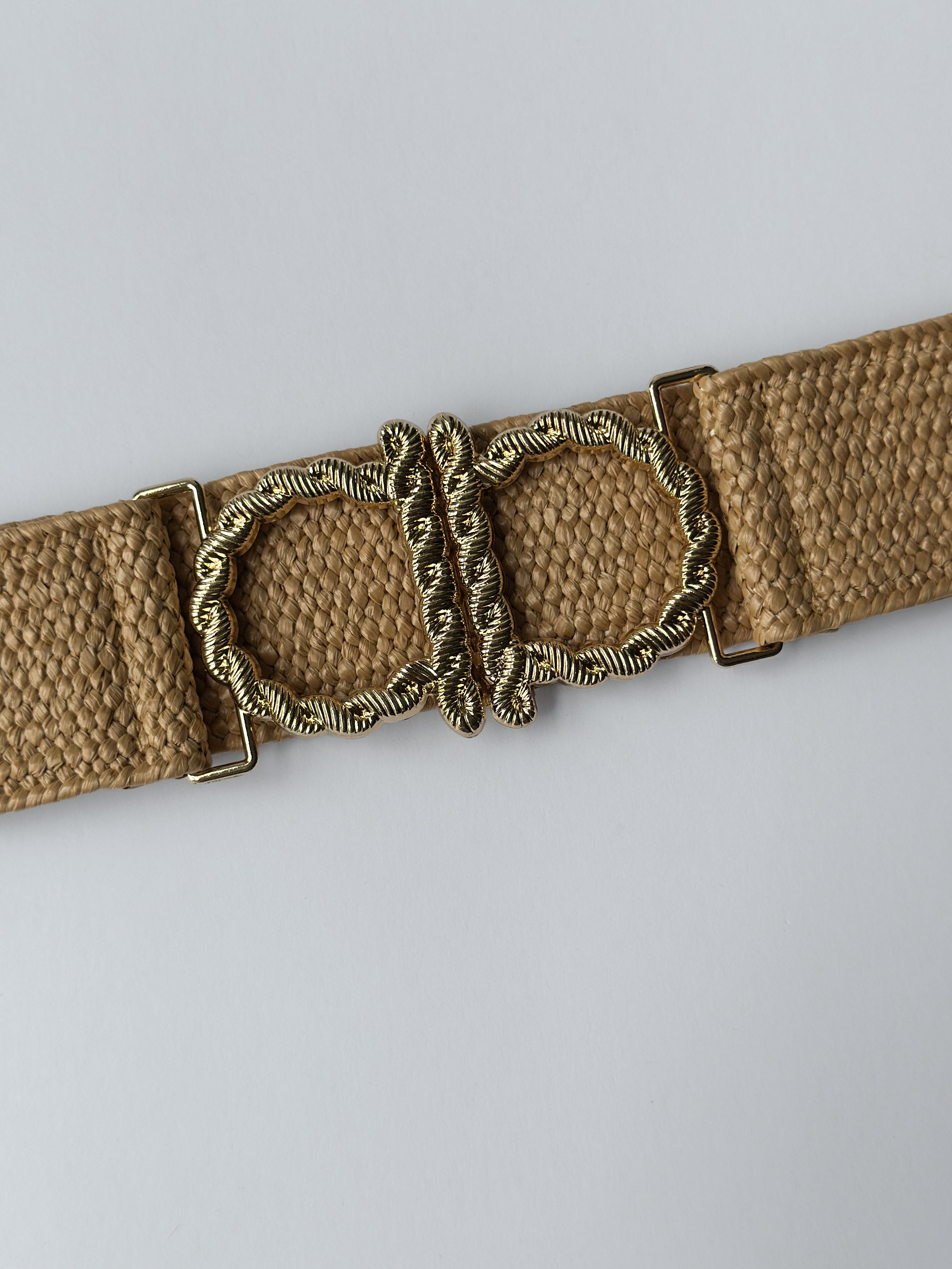 Cinturón elástico de imitación paja metálica PB8305