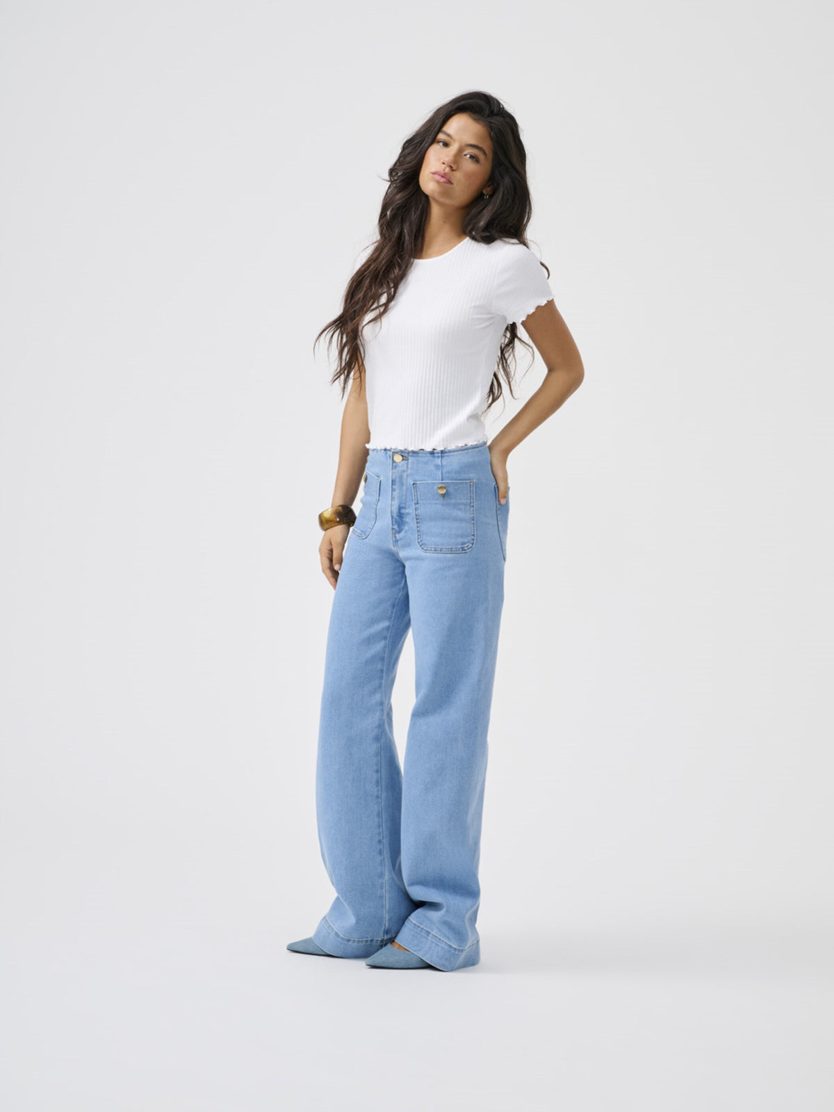 Jeans Only Madeline Wide Cintura alta Largo 32 15356697