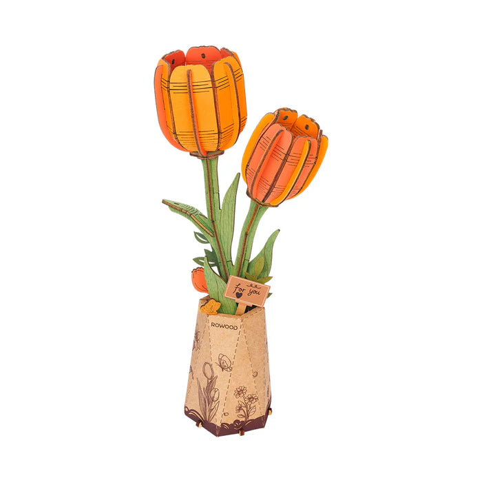 Puzzle Wooden Bloom Craft orange tulip TW081