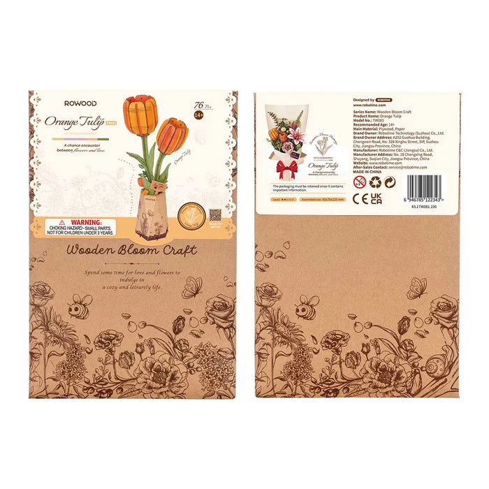 Puzzle Wooden Bloom Craft orange tulip TW081