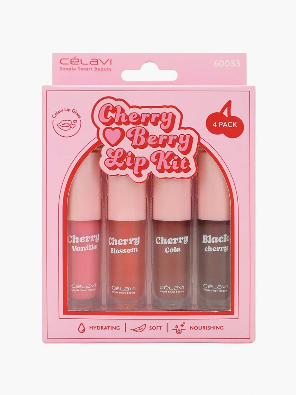 Kit de brillos labiales Cherry Berry Celavi 60033