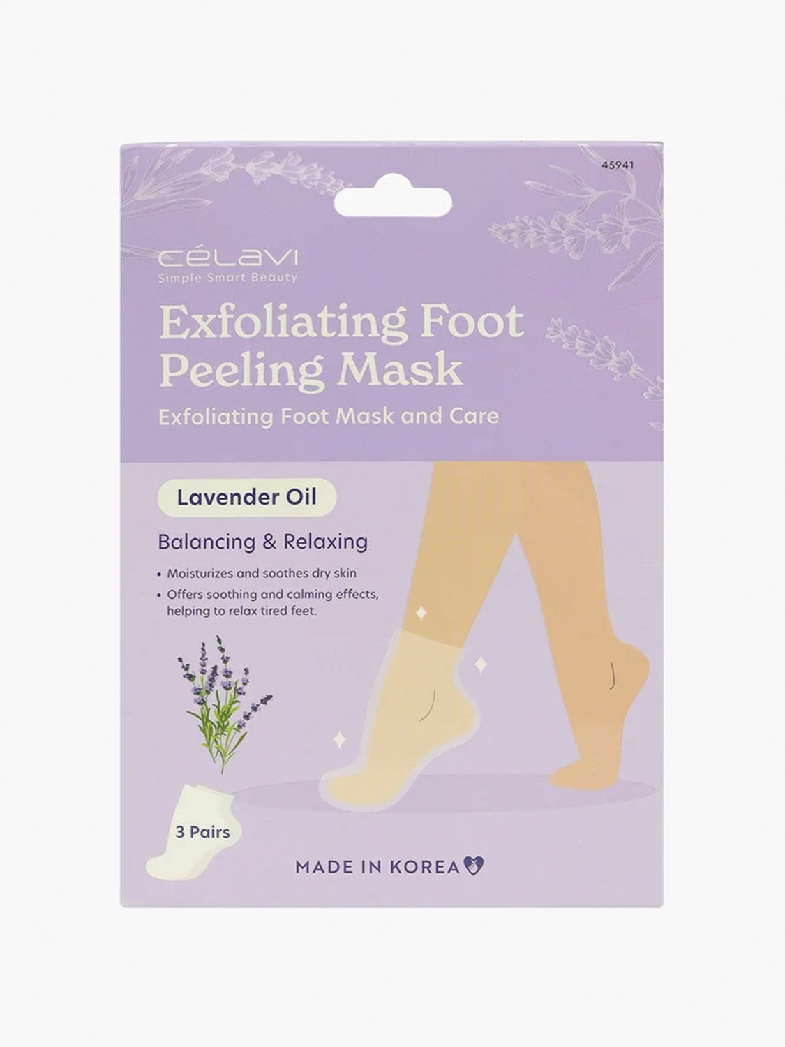 Mascarilla exfoliante para pies Celavi 3pcs 45941