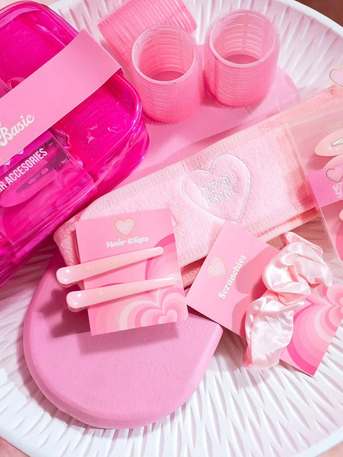 Set de pinzas colas de cabello rulos y vincha Beau Visage KRS001