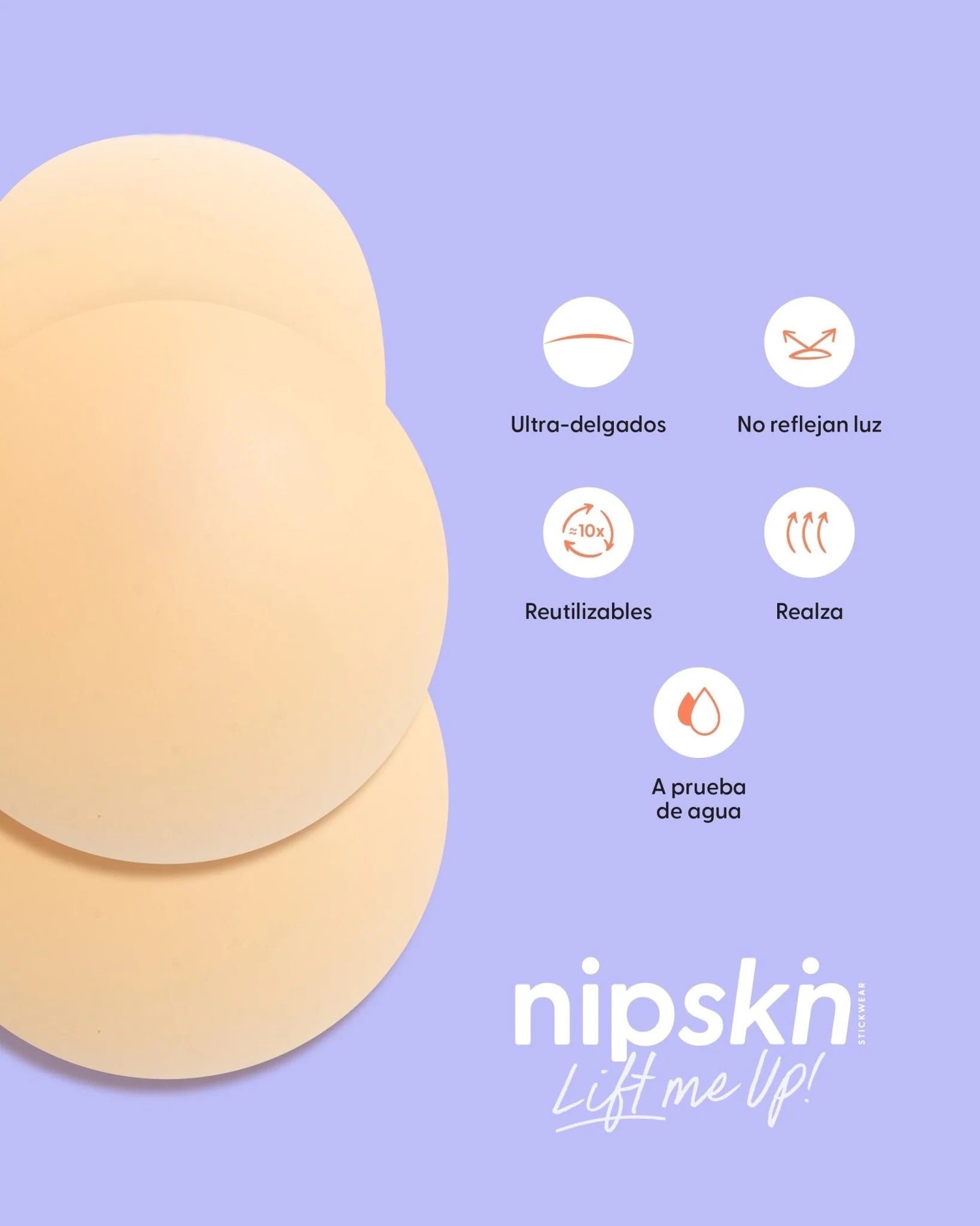 Cubre pezones de silicona c/realce Nipskin NP077