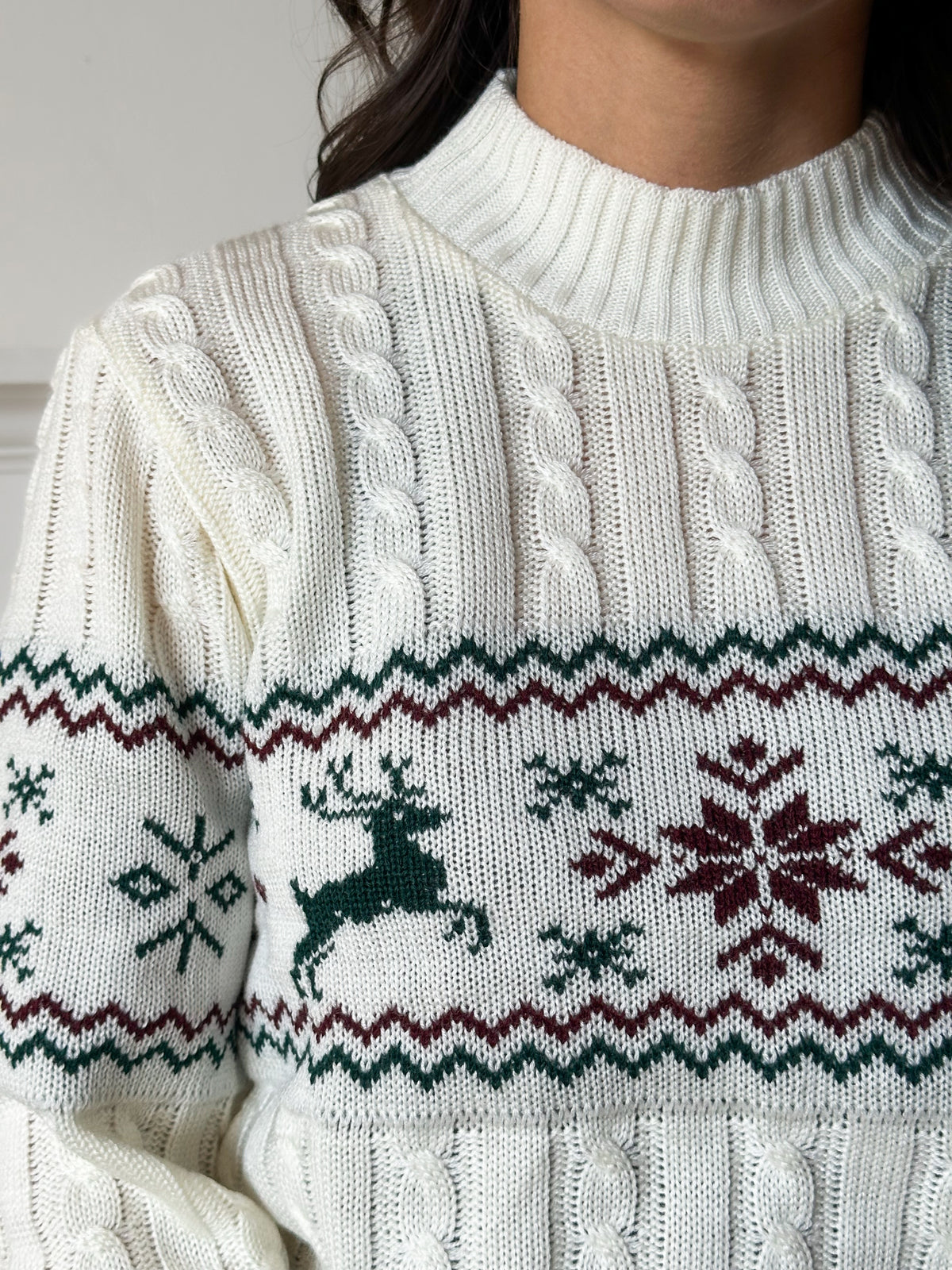 Suéter Navideño Lucerna Hueso TP25N037
