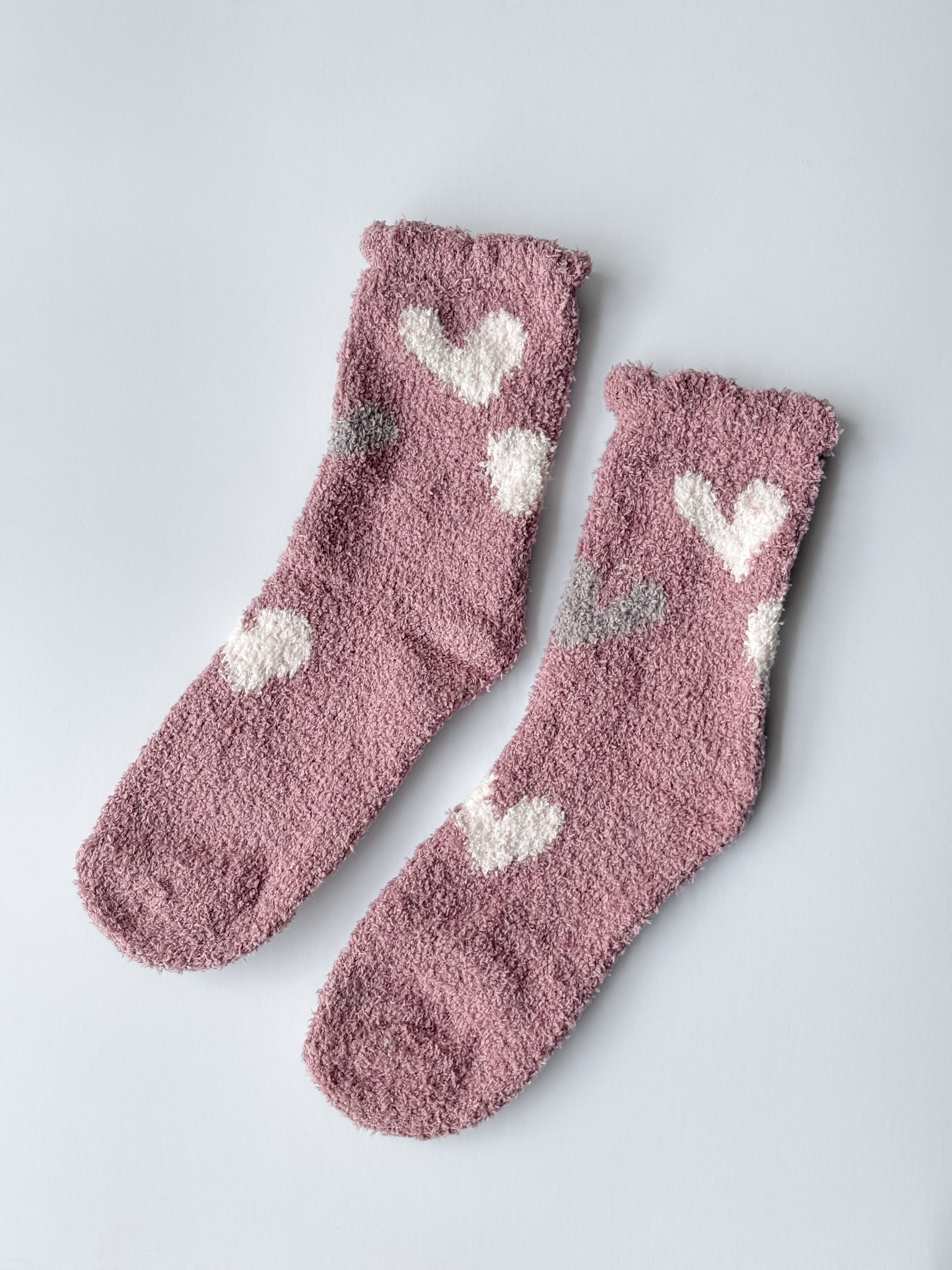 Calcetines suaves y cómodos con estampado de corazones S0320103-07
