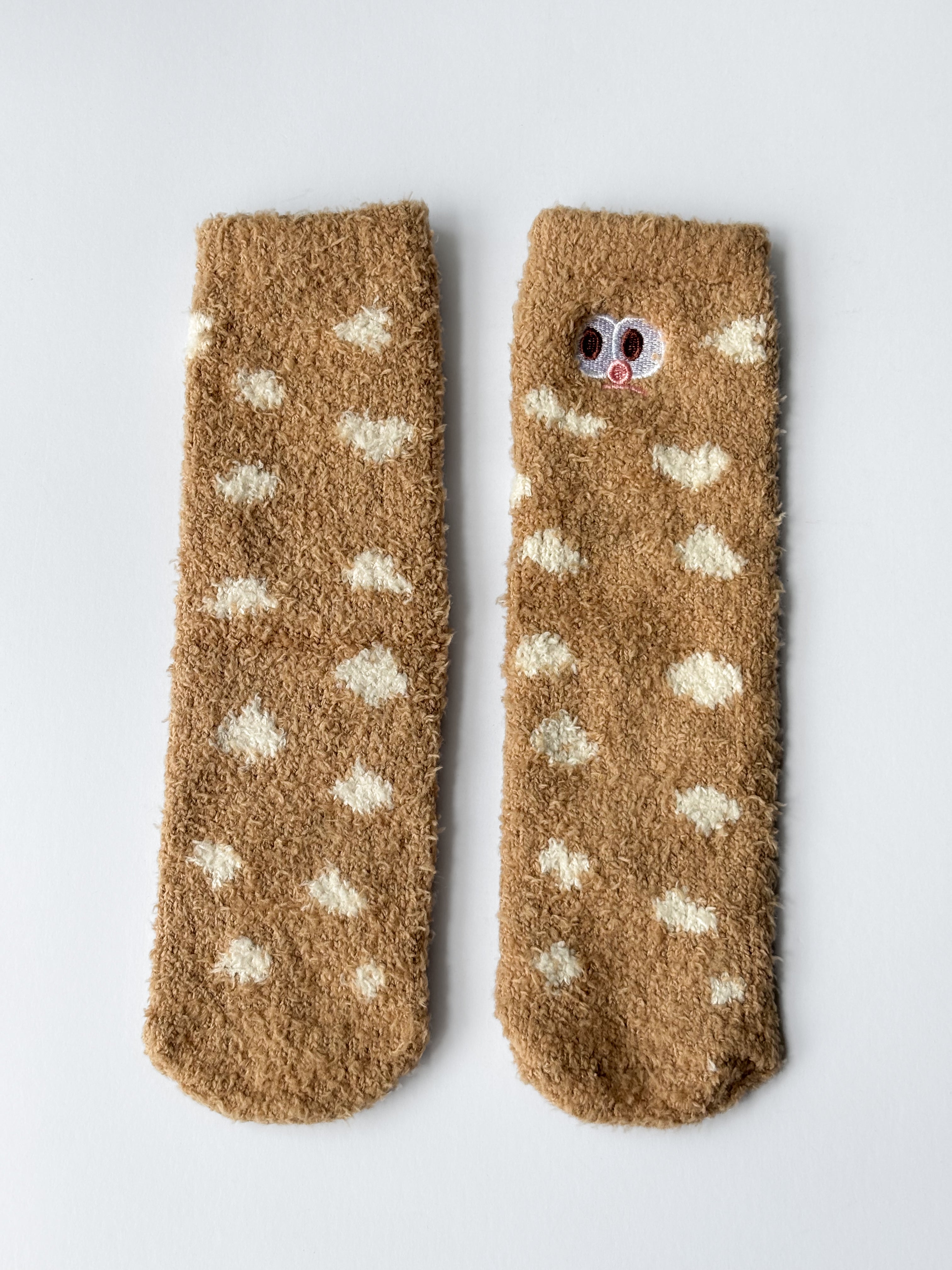 Calcetines peludos con lunares y caritas sonrientes S0760020ASST