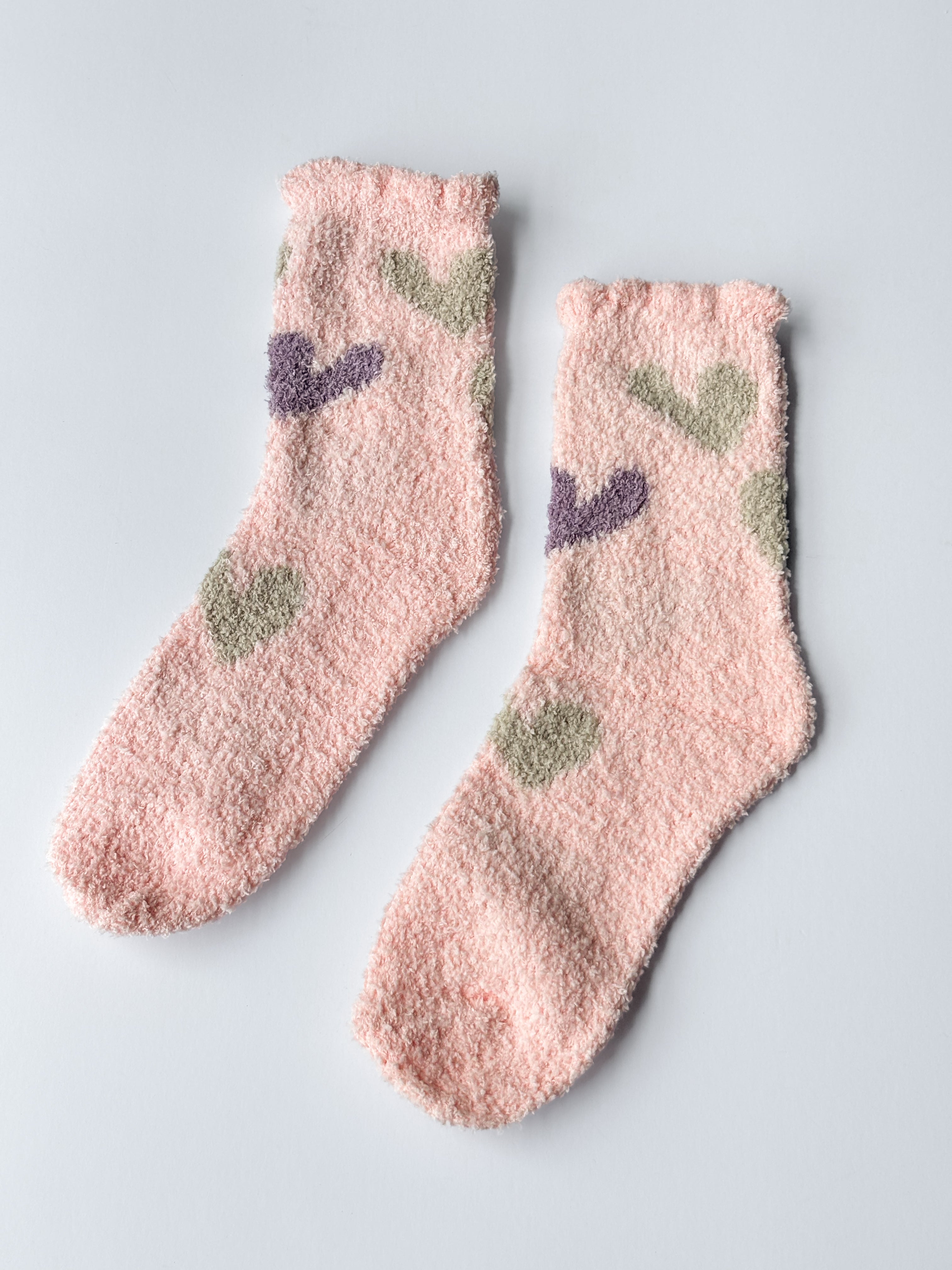 Calcetines suaves y cómodos con estampado de corazones S0320103-07