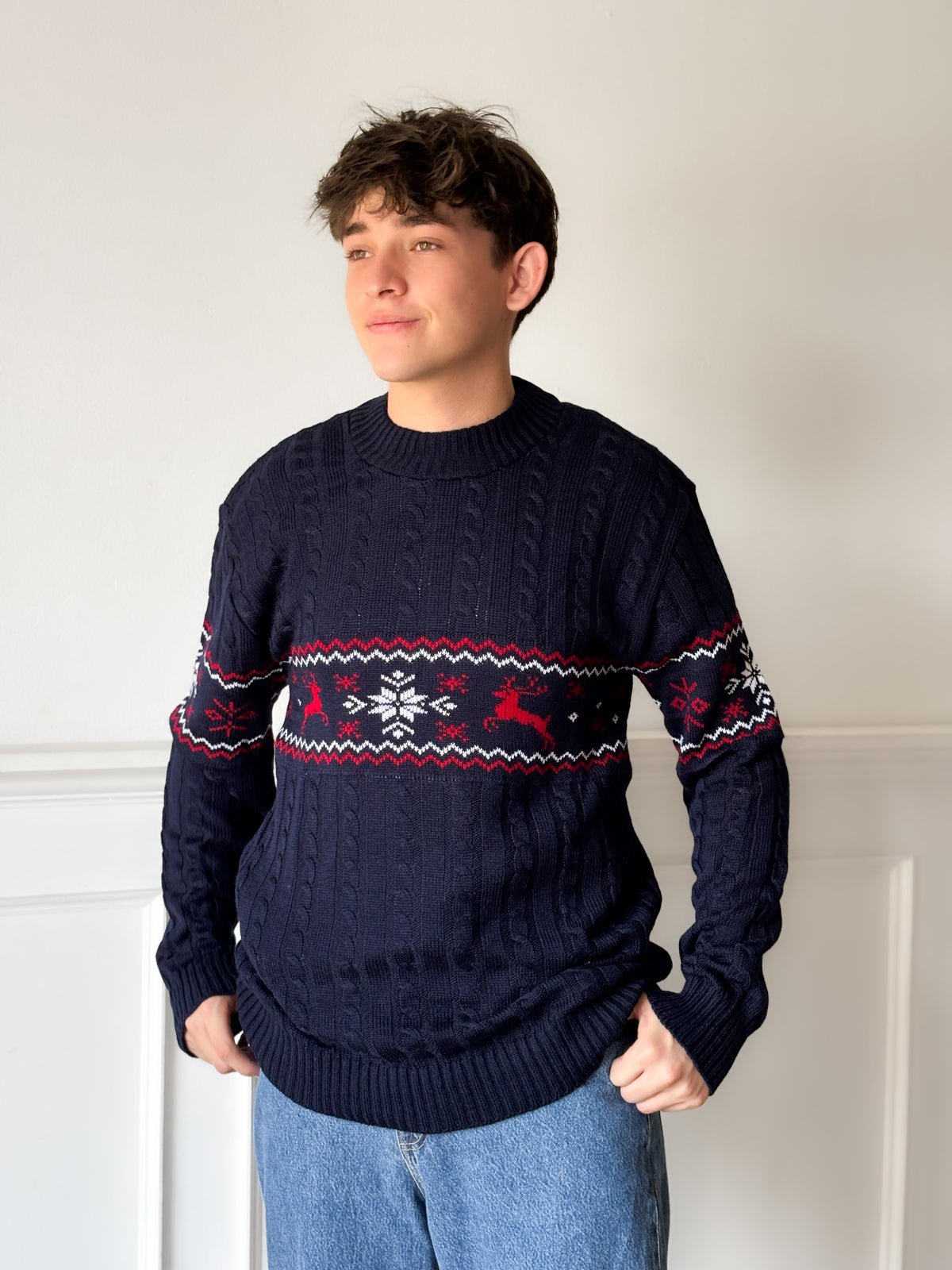 Suéter Navideño Lucerna Azul TP25N036