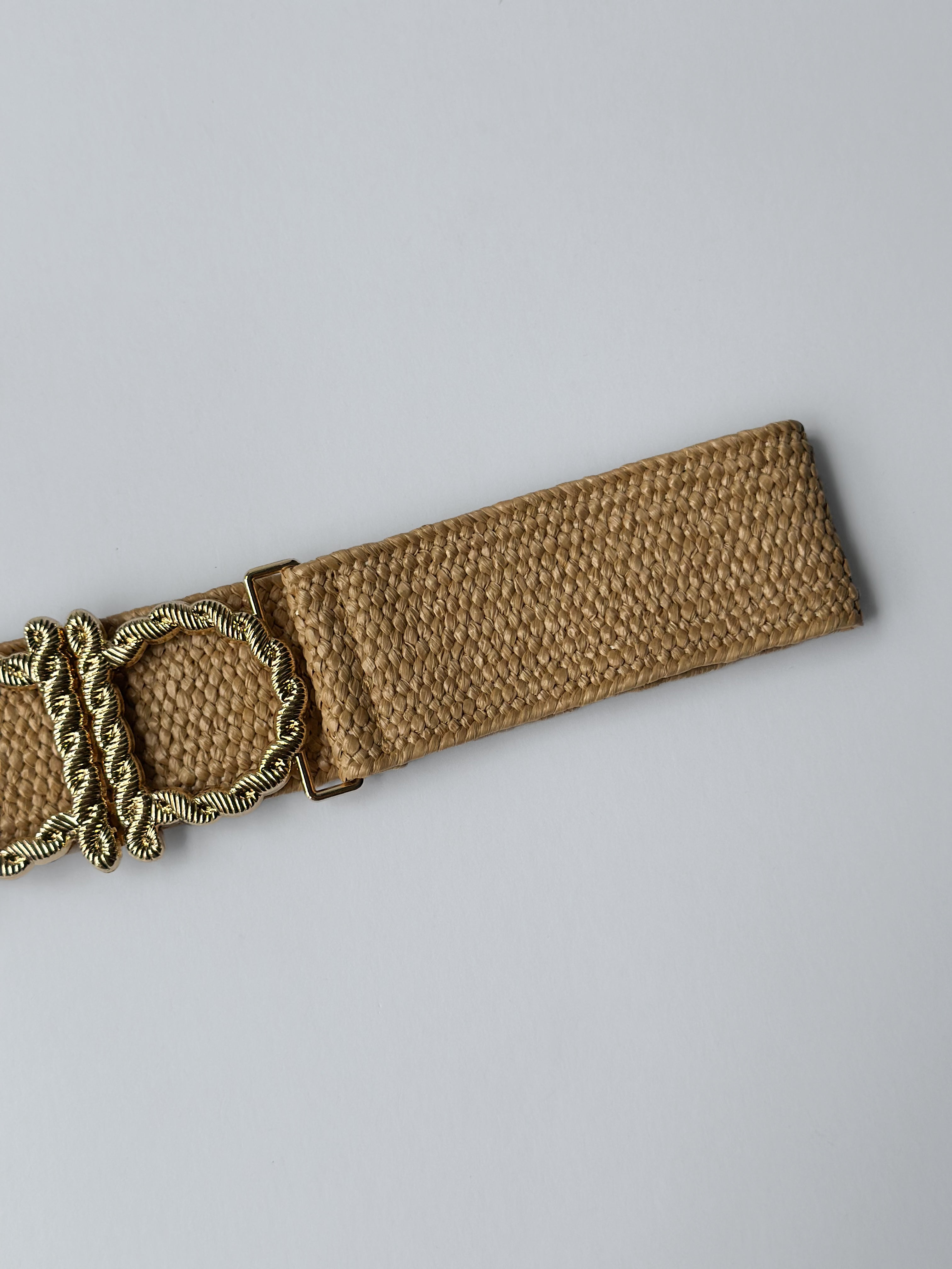 Cinturón elástico de imitación paja metálica PB8305