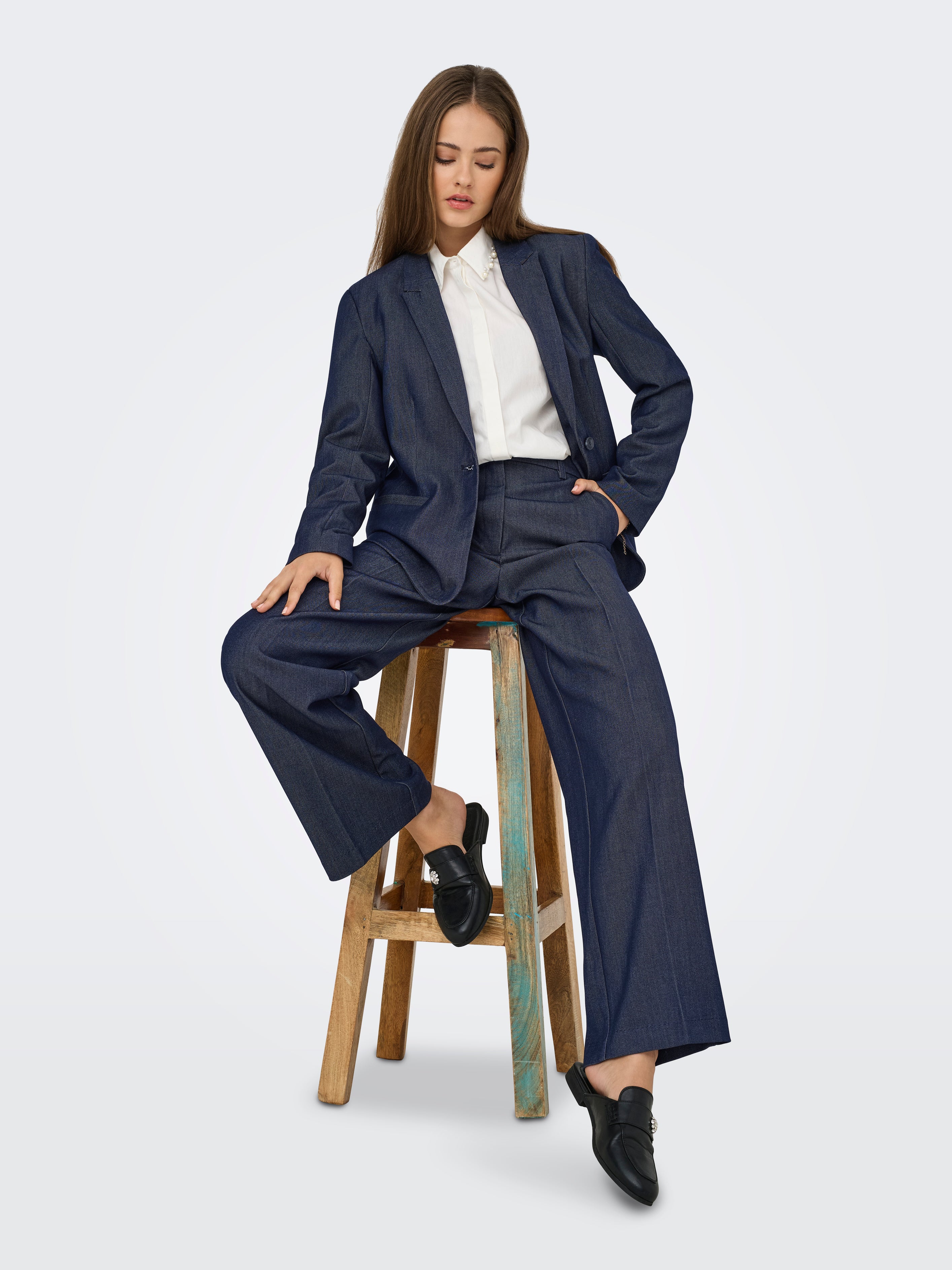 Pantalón JDY Anthony Bloom Cintura alta Largo 32 15358635