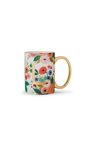 Taza de porcelana c/ monograma L Rifle Paper MUG015-L