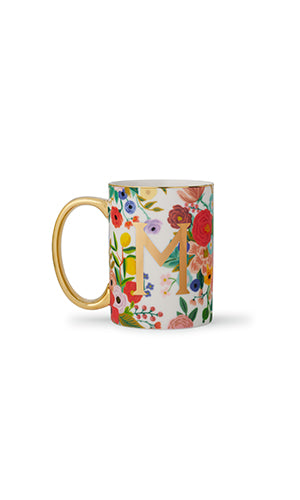 Taza de porcelana c/ monograma M Rifle Paper MUG015-M