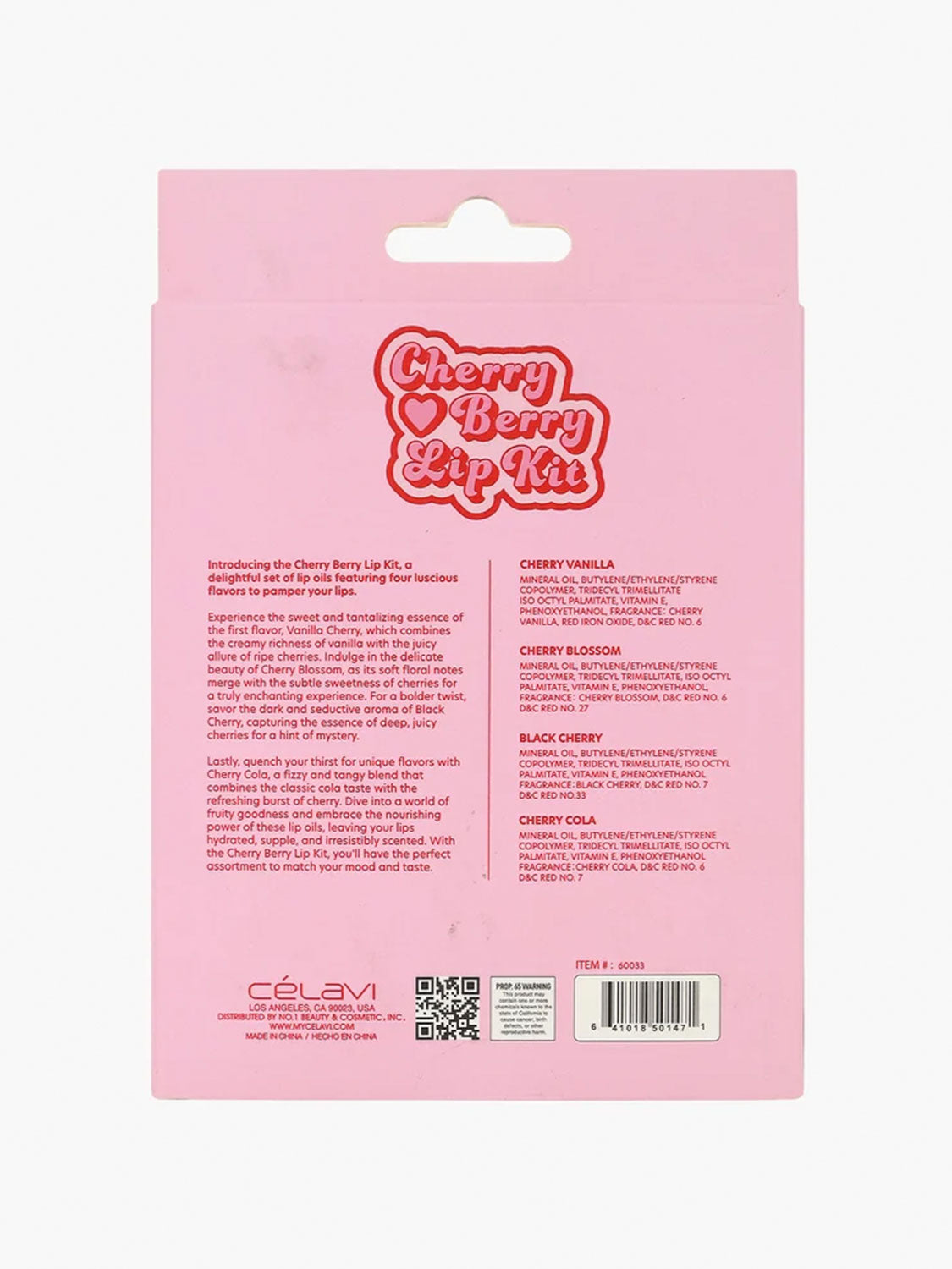 Kit de brillos labiales Cherry Berry Celavi 60033