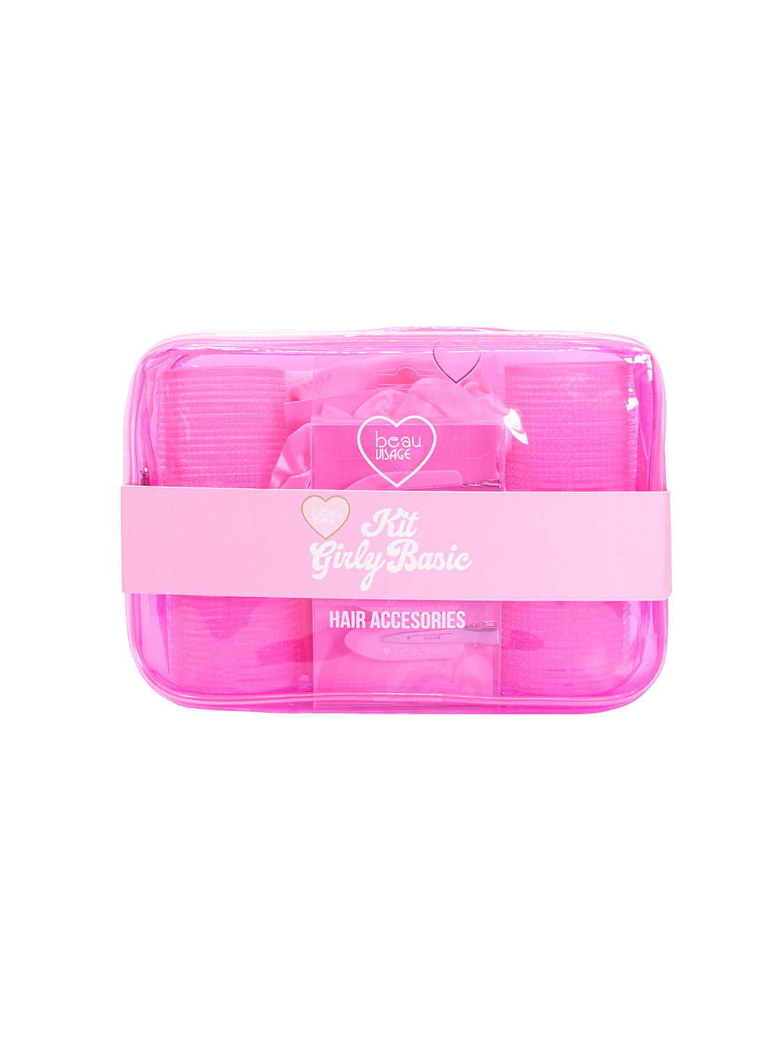 Set de pinzas colas de cabello rulos y vincha Beau Visage KRS001