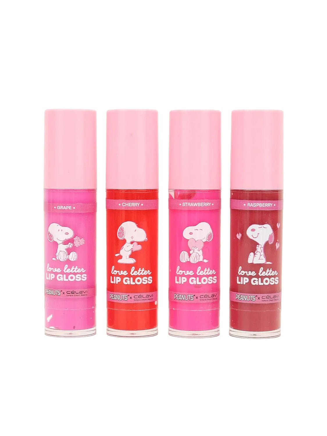 Set de brillos labiales Peanuts Love Letter Celavi 4pcs P45939